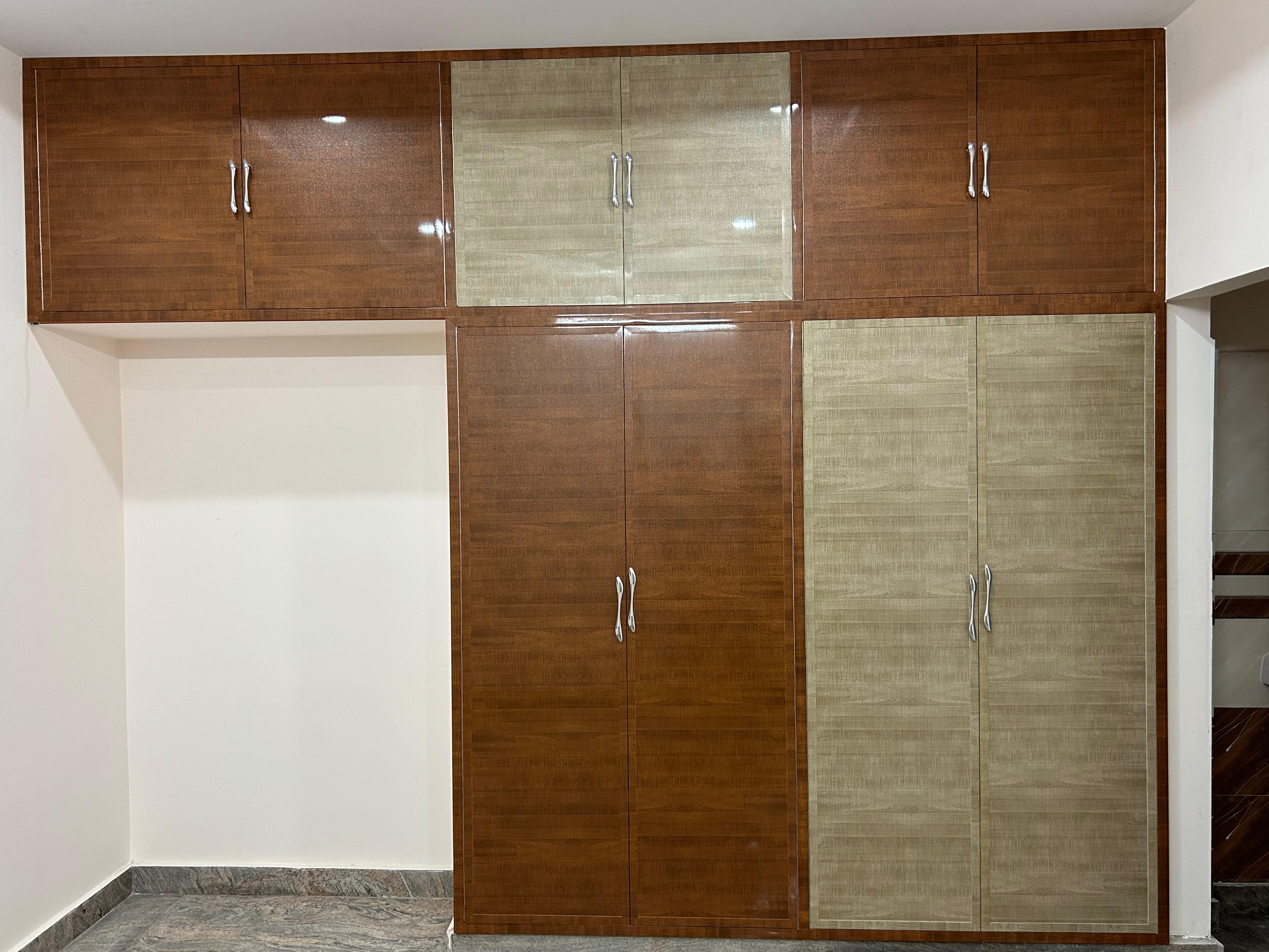 Brown Wood Finish PVC Wardrobe